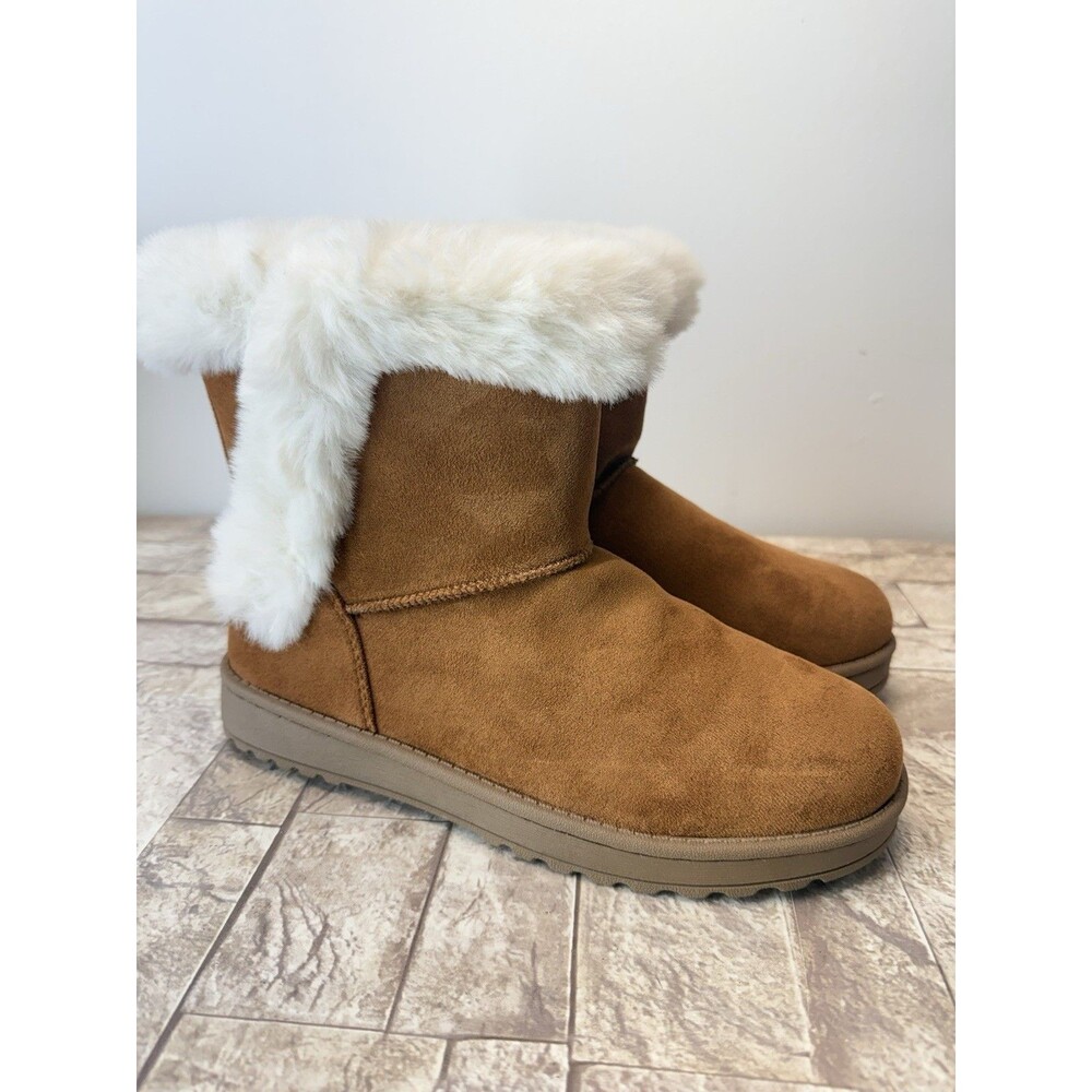 Sonoma Girls' Alainaa Faux fur Cozy Winter Boots AC2 Chestnut Sz 6 Girls / W 8 - Picture 2 of 9